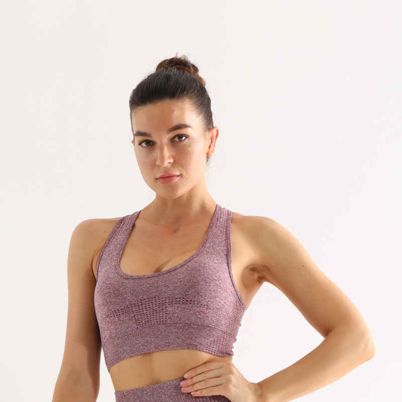 High Waist Yoga Pants and Sleeveless Fitness Suit Five-Piece Set - RedVest / L