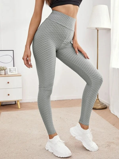 Jacquard Stretch High Waist Fitness and Yoga Pants Tight Exercise Leggings