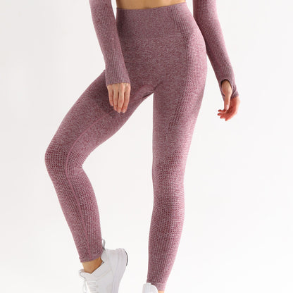 High Waist Yoga Pants and Sleeveless Fitness Suit Five-Piece Set - Red trousers / L